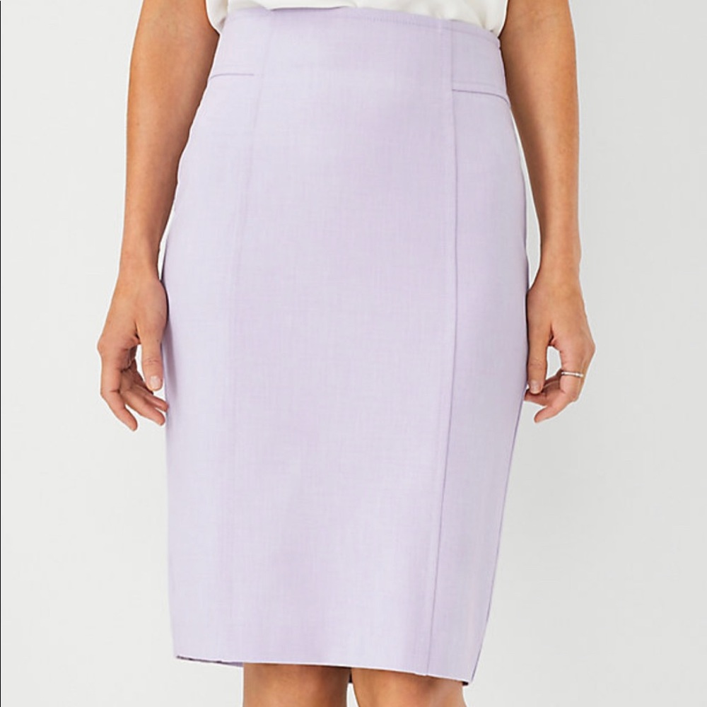 Ann Taylor The Seamed High Waist Pencil Skirt Violet